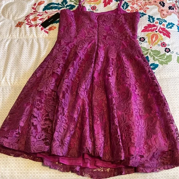 Lulus Size Small Lace Skater Dress Pink/Purple New With Tags - Picture 7 of 9